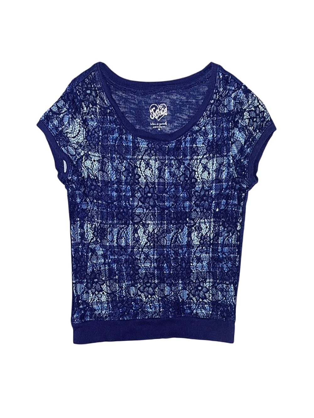 JUSTICE Girl's Blue Short Sleeve Top Size 10
